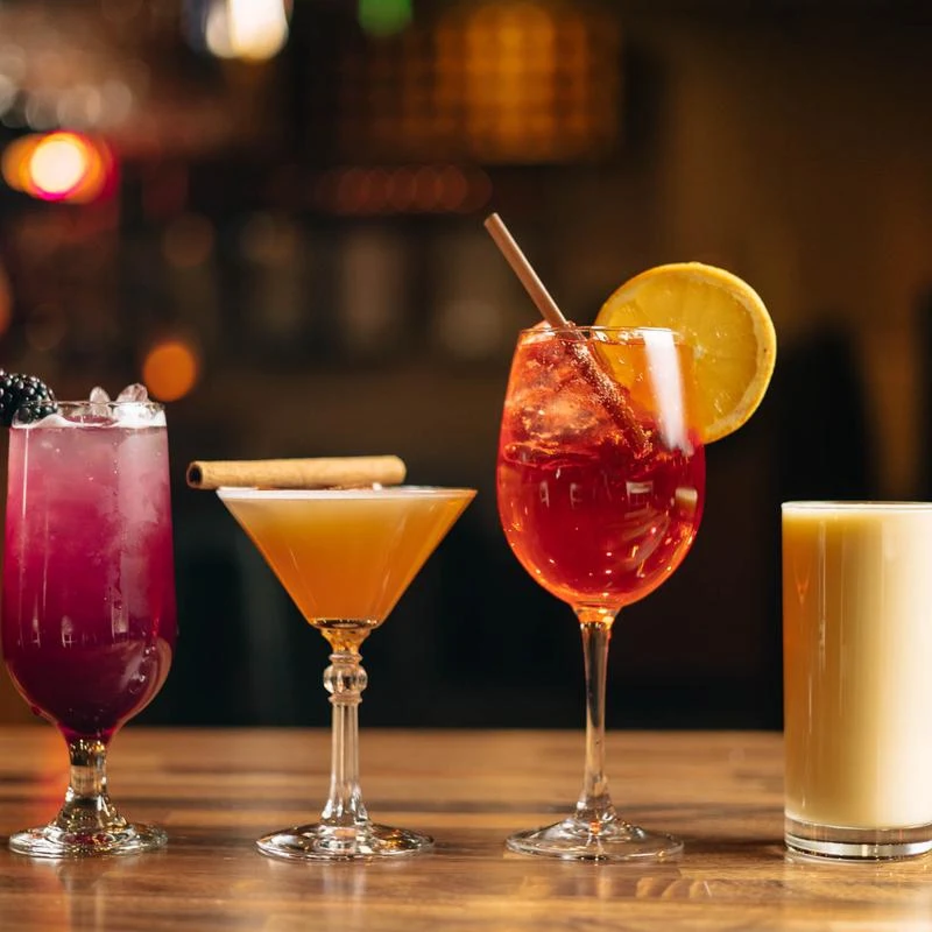 The drinks menu